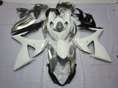 Plata & Blanco 2009-2016 Suzuki GSXR 1000 Carenado Moto