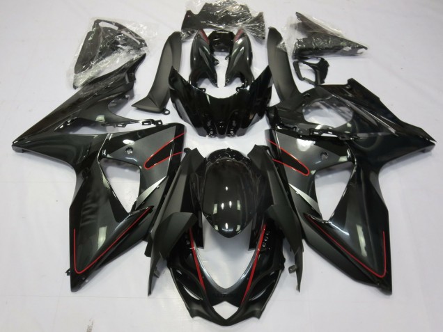 Plata Negro & Rojo 2009-2016 Suzuki GSXR 1000 Carenado Moto