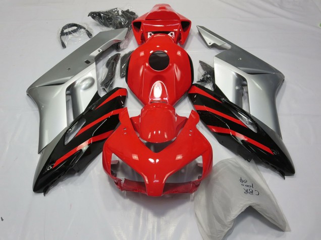 Plata Rojo & Negro 2004-2005 Honda CBR1000RR Carenado Moto