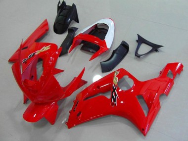 Rojo & Blanco 2003-2004 Kawasaki ZX6R Carenado Moto