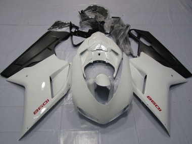 Rojo Blanco & Negro Mate 2007-2014 Ducati 848 1098 1198 Carenado Moto