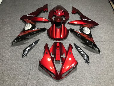 Rojo Brillante & Logotipos 2004-2006 Yamaha R1 Carenado Moto