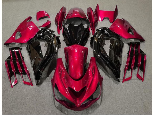 Rojo Brillante & Negro 2012-2021 Kawasaki ZX14R Carenado Moto