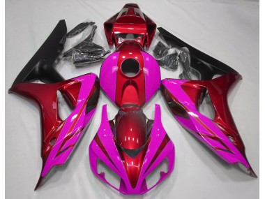 Rojo Brillante & Rosa 2006-2007 Honda CBR1000RR Carenado Moto