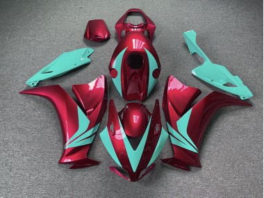 Rojo Brillante & Verde Azulado 2012-2016 Honda CBR1000RR Carenado Moto