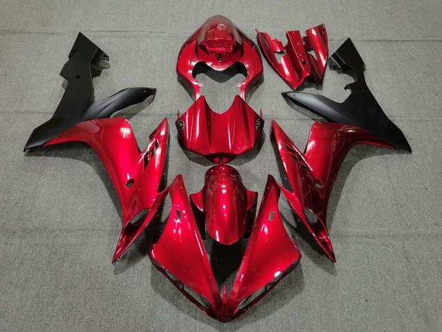 Rojo Caramelo & Negro 2004-2006 Yamaha R1 Carenado Moto