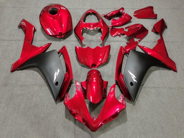 Rojo Caramelo & Negro 2007-2008 Yamaha R1 Carenado Moto