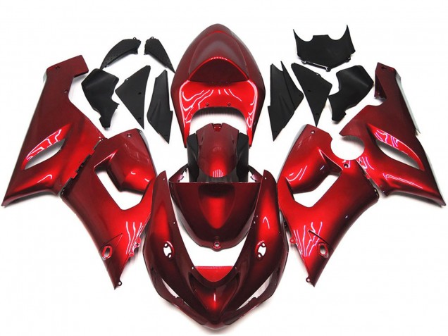 Rojo Granate 2005-2006 Kawasaki ZX6R Carenado Moto