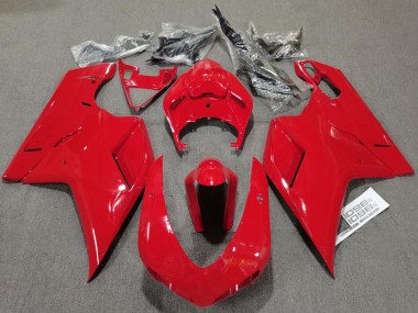 Rojo Liso Brillante 2007-2014 Ducati 848 1098 1198 Carenado Moto