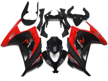 Rojo & Negro Brillante 2013-2018 Kawasaki Ninja 300 Carenado Moto