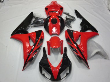 Rojo Negro OEM Estilo Sin Calcomanías 2006-2007 Honda CBR1000RR Carenado Moto