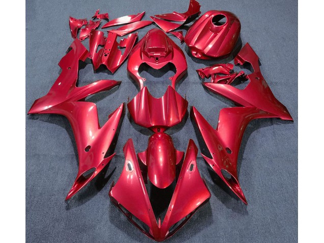 Rojo Sólido 2004-2006 Yamaha R1 Carenado Moto