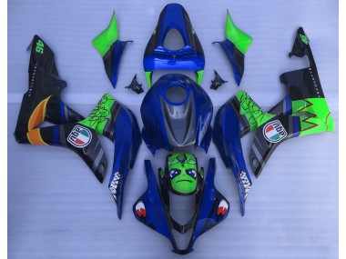 Tiburón Azul & Verde 2007-2008 Honda CBR600RR Carenado Moto