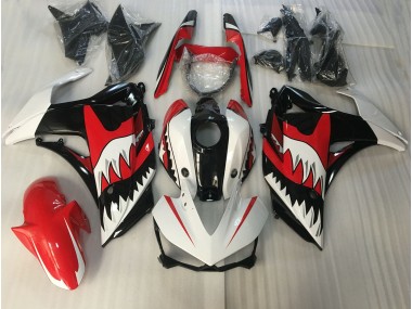 Tiburón Rojo & Blanco 2015-2018 Yamaha R3 Carenado Moto