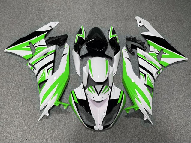 Verde Blanco & Negro Zag 2009-2012 Kawasaki ZX6R Carenado Moto