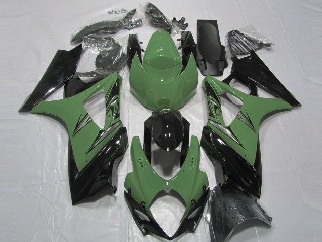 Verde Bosque & Negro 2007-2008 Suzuki GSXR 1000 Carenado Moto