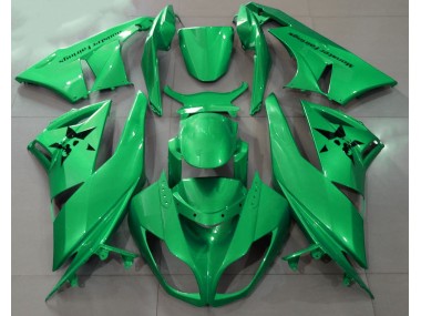 Verde Brillante & Logotipos Personalizados 2009-2012 Kawasaki ZX6R Carenado Moto