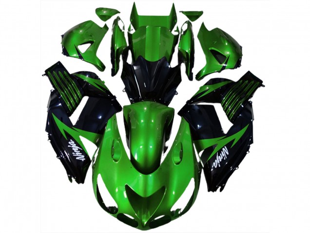 Verde Brillante & Negro 2006-2011 Kawasaki ZX14R Carenado Moto