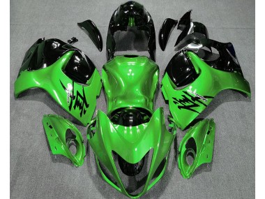 Verde Brillante & Negro 2008-2020 Suzuki GSXR 1300 Carenado Moto