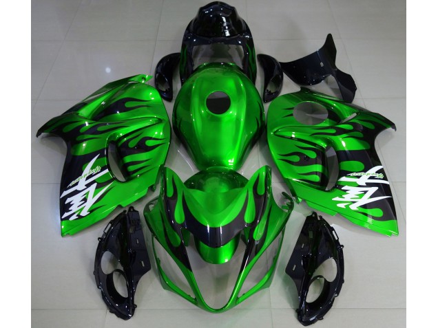 Verde Brillante & Negro 2008-2020 Suzuki GSXR 1300 Carenado Moto