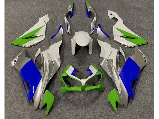 Verde Brillo Azul & Plata 2019-2023 Kawasaki ZX6R Carenado Moto