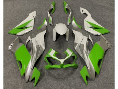 Verde Brillo Blanco & Plata 2019-2023 Kawasaki ZX6R Carenado Moto