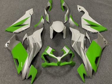 Verde Brillo Blanco & Plata 2019-2023 Kawasaki ZX6R Carenado Moto