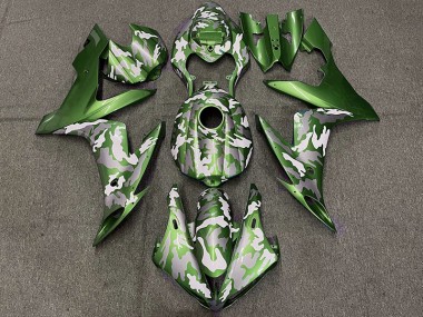 Verde Oscuro Camuflaje 2004-2006 Yamaha R1 Carenado Moto