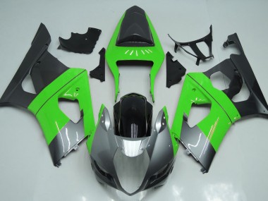 Verde Plata & Negro 2003-2004 Suzuki GSXR 1000 Carenado Moto