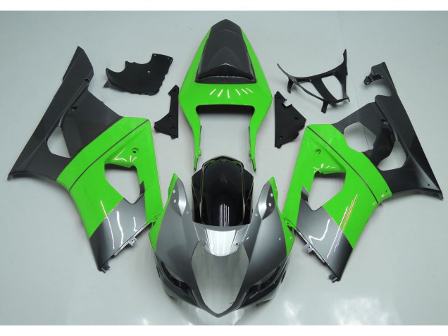 Verde Plata & Negro 2003-2004 Suzuki GSXR 1000 Carenado Moto