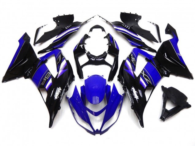 Vibrante Azul Profundo & Negro 2013-2018 Kawasaki ZX6R Carenado Moto