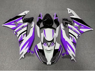 Zag Morado Blanco & Negro 2009-2012 Kawasaki ZX6R Carenado Moto